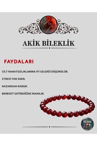 Kırmızı Akik Doğaltaş Bileklik Diğer