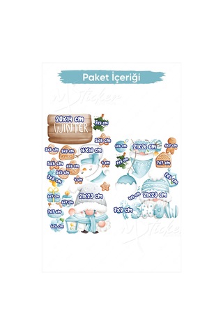 Sevimli Kış Cüceleri, Yeni Yıl Yılbaşı Sticker Seti, Cüceler Kurabiyeler Ve Kış Konseptli Sticker Dijital Baskı