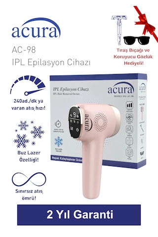 Acura Ac-98 Ultra Hızlı, Sınırsız Atışlı Buz Lazer Ipl Lazer Epilasyon Cihazı