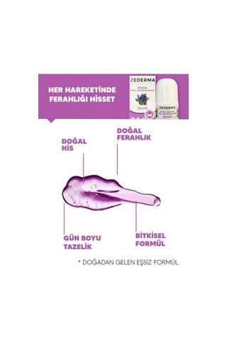 Zederma Doğal Roll-on Deodorant Lavanta