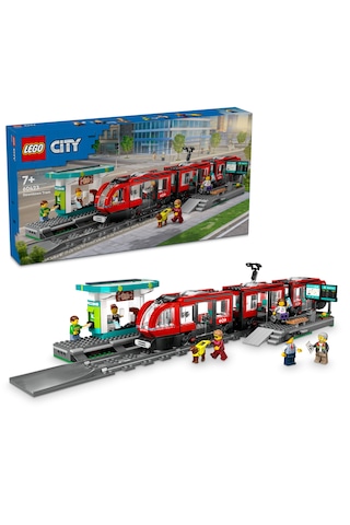 LEGO® City Şehir Merkezi Tramvay İstasyonu 60423 - 7 Yaş ve Üzeri Oyuncak Tren ve Araç Meraklıları için Yaratıcı Oyuncak Yapım Seti (811P)