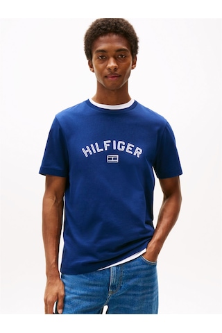 Hılfıger Flock Tee Erkek Mavi T-shirt - Mw0mw39357 Mavi