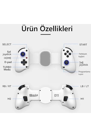 Bsp-d11 Ios/android Tablet Ve Telefon Uyumlu Telefon Tutucu Joystick Gamepad