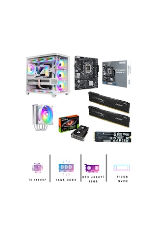 Symoon EFSGAMING0010 i5-14400F 16 GB 512 GB NVMe SSD 16 GB RTX4060Ti Free Dos Masaüstü Oyuncu Bilgisayarı