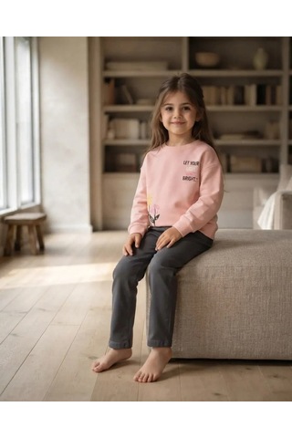 Roya Somon Renk Kız Çocuk Let Your Sweatshirt
