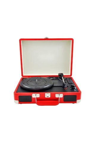 Nostaljik Pikap Hoparlörlü Çantalı Pikap Vintage Plak Çalar Bluetooth/aux In/rca/ 1800hah Pil
