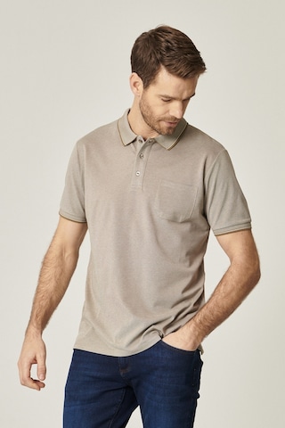 Ac&Co / Altınyıldız Classics Erkek Neftı-Beyaz Polo Yaka Cepli Regular Fit Geniş Kesim Düz Tişört Yeşil