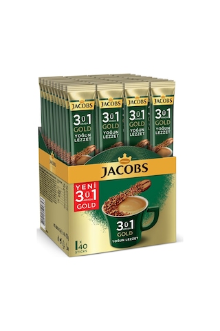 Jacobs 3'ü 1 Arada Gold Yoğun Lezzet Karışım Kahve 40 x 18 G