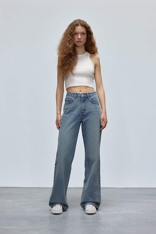 DeFacto Straight Wide Yüksek Bel Geniş Paça Uzun Jean Pantolon D7979AX25SPNM28