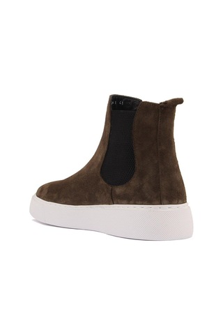Shoetyle - Haki Hakiki Deri Süet Erkek Chelsea Bot 250-041 -1167 Haki