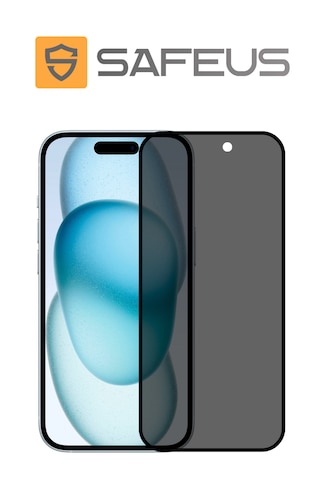Safeus Tam Kaplayan Hayalet Parmak İzi Bırakmayan Safir Ekran Koruyucu Cam Apple iPhone 15 Uyumlu Plus İle