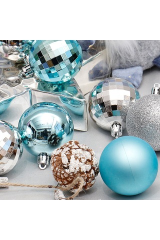 Skycity Mavi Noel Topu Seti 4cm - 34 Adet Polistiren Ağaç Dekorasyonu