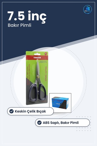 Terzi Kesici Makas 7.5 İnç Keskin Çelik Bıçaklı Abs Saplı Bakır P