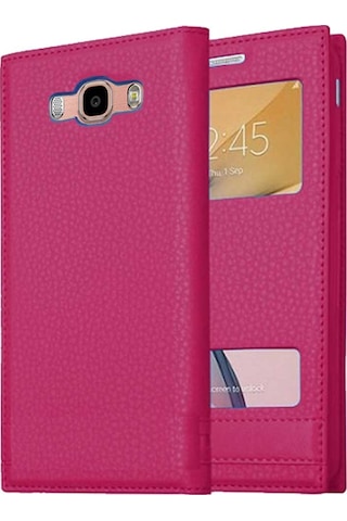 Samsung Galaxy J7 2016 J710 Uyumlu Pencereli Kapaklı Magnum Kılıf