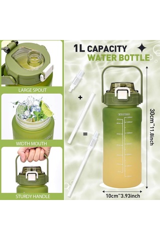 Vagonlife Su Matarası 1500 Ml Vgn2213 Yeşil Sarı