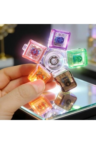Mekanik Switch Klavye Stres Çarkı - Renkli Tuşlu Fidget Oyuncak