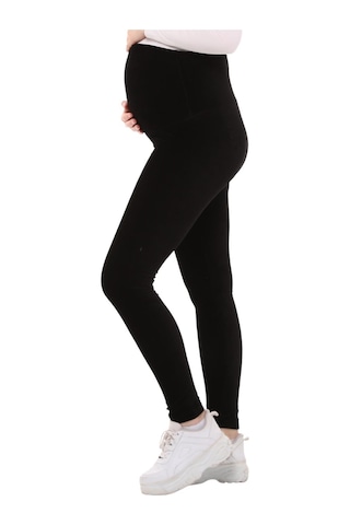 Luvmabelly Myra8050b Beli Ayarlanabilir Kışlık Kadife Hamile Tayt -siyah-siyah