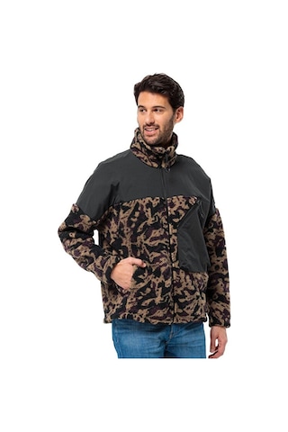 Jack Wolfskin Maarweg Print Jkt Erkek Outdoor Peluş Ceket 1711231-8889 Siyah