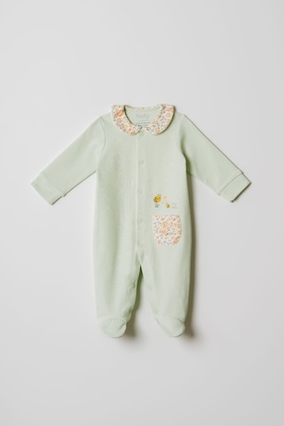 Hafy Baby Çiçek Yakalı, , Şirin Arı Desenli, Patikli Kız Bebek Tulumu Mint Yeşili