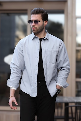 Madmext İndigo İçi Polarlı Erkek Gömlek E6759 İndigo