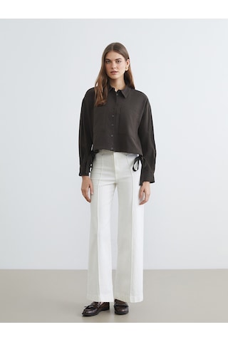 Lcw Everyday Yeşil Bağcıklı Oversize Kadın Gömlek