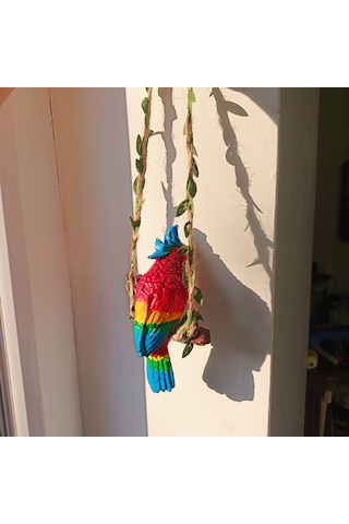 Papağan Bahçe Balkon Süsü O109 8x14 Cm