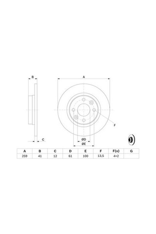 Smart Fortwo 1.0 2014-2019 Bosch Ön Disk Düz 259mm 2 Adet