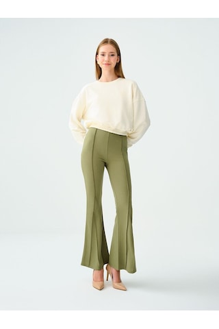 LOFT Long Crop Kadın Sweatshirt Lf2037666 Q1.v1 Ekru