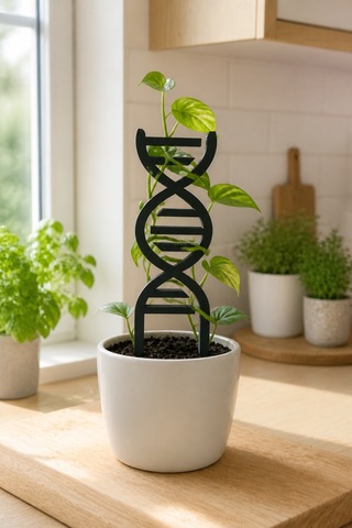 Arliadesign Dna Şeklinde Bitki Destek Çubuğu 5 Li Set 8x15 Cm Siyah 3 Mm Mdf Saksı Desteği