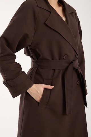 Acı Kahve Oversize Astarlı Trençkot Kahverengi