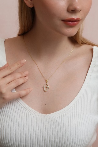 Madam Matmazel Fatma Ana Eli Gümüş Kadın Kolye 925 Ayar, 22-a