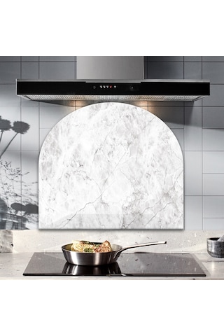 Decorita Cam Ocak Arkası Koruyucu | Oval Şekilli | Taş Görünümlü