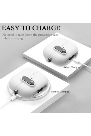 Samsung Galaxy Buds 3 Fe / Buds 3 Pro / Buds 3 İle Uyumlu Kılıf Kilitli Tpu Premium Matte Trip Case Beyaz