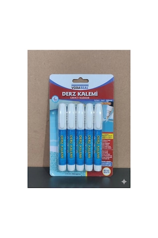 Toplam 5 Adet Fayans Mermer Derz Dolgusu Boyası Kalemi Beyaz Hızlı Kuruyan Su Bazlı Kokusuz Yenileme