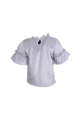 Zeyland Kız Bebek Gri Dantelli Yarım Kollu Bluz (12Ay-4Yaş) Gri