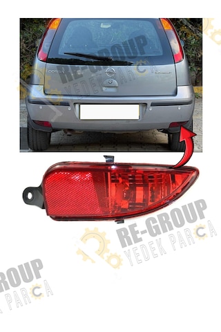 Opel Corsa C Arka Tampon Reflektörü Makyajlı Kasa 2004-2006 -sağ-