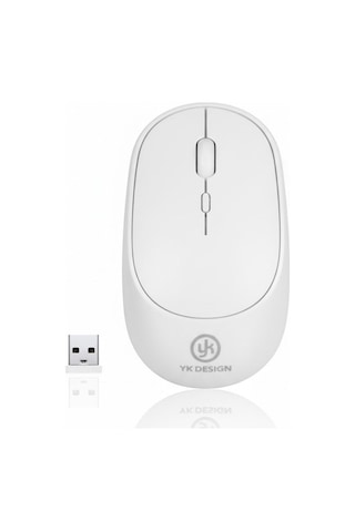 Buffer Beyaz Renkli Ergonomik Sessiz Kablosuz Mouse Usb Alıcılı, Ofis Ve Oyun İçin Konforlu Bilgisayar Faresi Ms6310