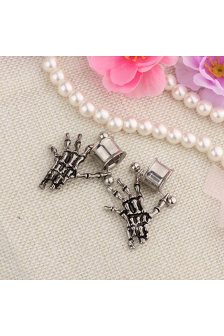 Homyl 2 Adet Paslanmaz Çelik İskelet El Kulak Tıkaçları 12mm Gümüş