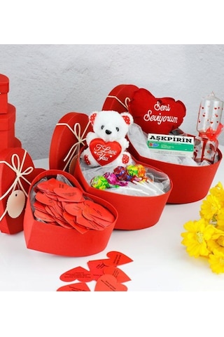 Eşe Sevgiliye En Güzel Gününüzde Romantik Kalpli Kutu Aşk Ölçer