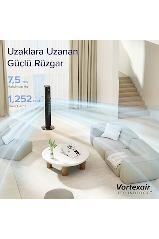Levoit Kule Vantilatör İçin Yatak Odası, 7,5 M/s, 23 W, 25 Db Sessiz Sütun, Uzaktan Kumandalı, 12 Hız Kademesi, 4