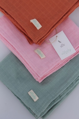 3'lü Organik Pamuk Müslin Örtü Seti Kız Bebek Model 3 Pembe, Tarçın, Nil 3 Adet 75x85 CM Pembe Tarçın Nil