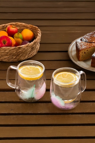 Perotti 16791 Double Feather Çift Cidarlı Kupa 2 Adet 250 Ml Şefaf