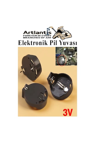 Elektronik Pil Yatağı 3 Volt 3 Adet Cr2032 Cr2025 Cr2016 Para Düğme Pil Yatağı Rcb Pil Tutucu Bios Devre Kart
