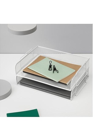 Drönjöns 2 Katlı Bölmeli Metal Evrak Doküman Rafı