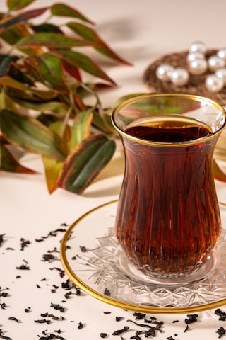 Mest Eco Yaldızlı 6 Kişilik 12 Parça Çay Bardağı Seti - 160 Cc Şık Ve Zarif Tasarım Sade Gold