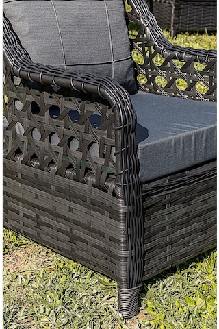 Btkconsept Oscar Rattan Bahçe Mobilyasi 3+1+1 Masali Koyu Gri