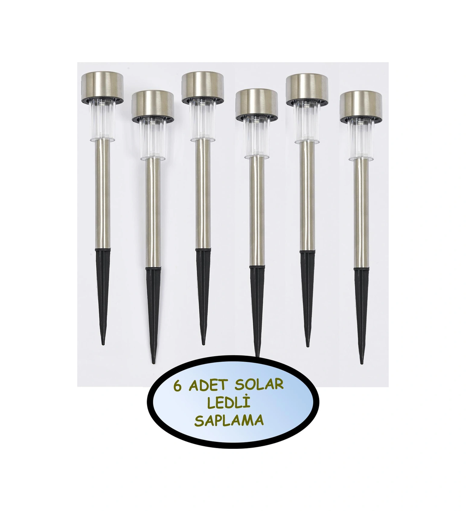 6 Adet Güneş Enerjili Aydınlatma Solar Lamba Bahçe Aydınlatması
