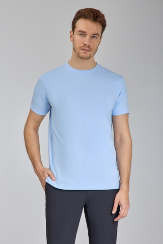 Bisse Supima Gömlek Yaka Cool Touch Erkek T-shirt Mavi Ts24y24106 D35 Mavi