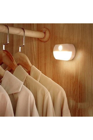 Sıcak Beyaz Hareket Sensörü Gece Lambası Aaa Akülü Lamba Kabine Depoları Mutfak Işıkları Duvar Merdiven Dolap Koridor Yatak Odası Gece Lambası Sıcak Beyaz