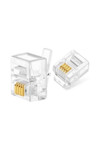 6P4C RJ11 4 Pinli Konnektör - RJ11 Jack - Telefon Kablo Uc 100 Ad